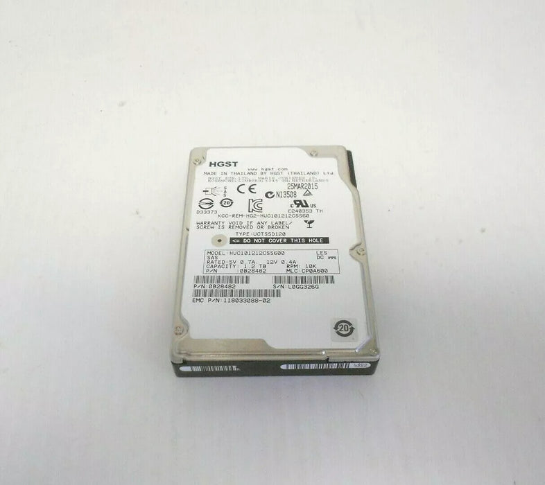 Hitachi HGST 1.2TB 10K 6Gbp/s SAS Hard Drive 2.5" HDD HUC101212CSS600