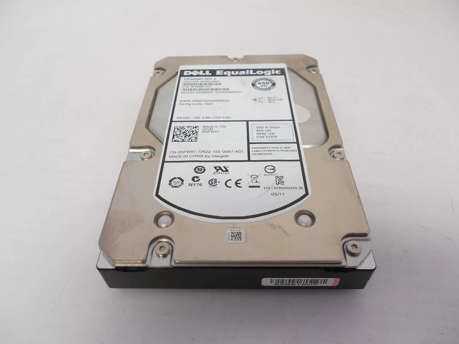 Dell EqualLogic NFW4T 450GB 10K SAS 3.5" Hard Drive ST3450802SS 9FR066-057