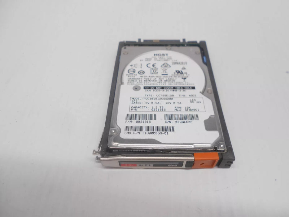 EMC VMAX 1.2TB 10K 12G SAS 2.5'' HARD DRIVE 005051538 118000059-01 VMAX3